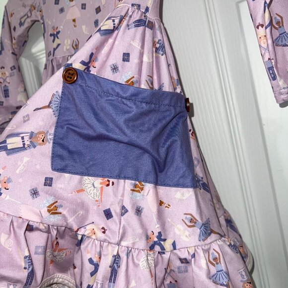 Foxtail Lilies Ballerina and Nutcracker Long Sleeve Twirl Dress Size 2T - Picture 3 of 6